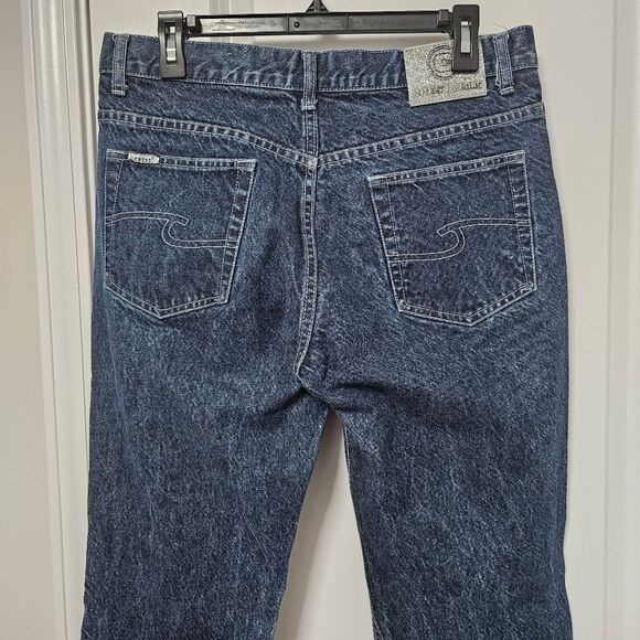 VTG Crest Jeans Junior 15/16 (32x29) Blue Silver Metallic Horse Bootcut Mid-Rise - Picture 11 of 13